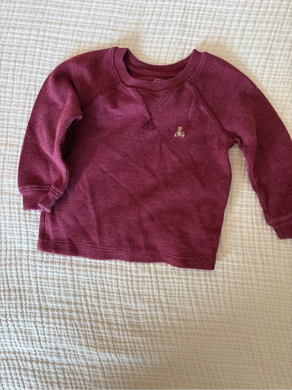 GAP Kids Waffle Knit Pullover - Wine